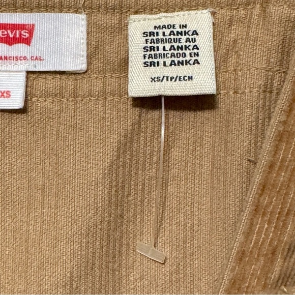 Levi’s Fiorella Corduroy Tan Button Down Front Mini Jumper Dress size XS - Picture 15 of 16